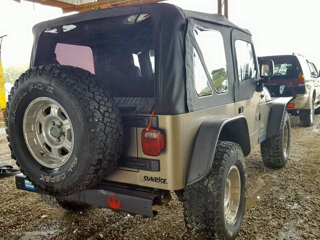 1J4FA29124P787250 - 2004 JEEP WRANGLER / TAN photo 4