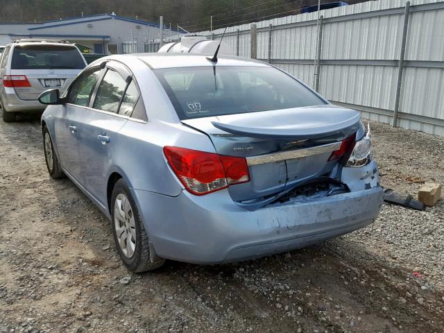 1G1PC5SH7C7206104 - 2012 CHEVROLET CRUZE LS BLUE photo 3