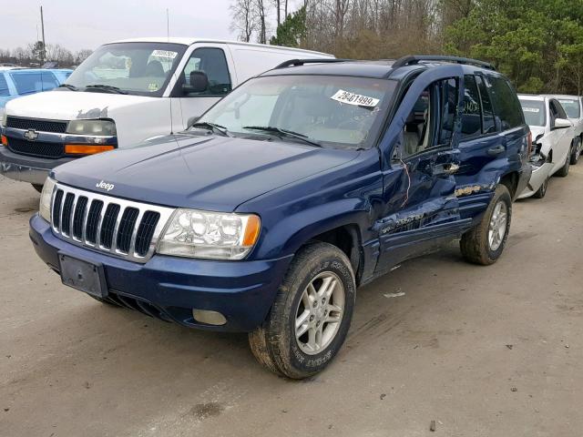 1J4GX48S92C309940 - 2002 JEEP GRAND CHER BLUE photo 2