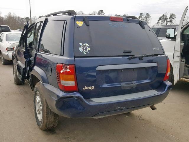 1J4GX48S92C309940 - 2002 JEEP GRAND CHER BLUE photo 3