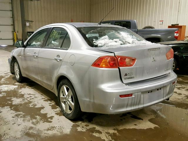 JA3AU26U68U601494 - 2008 MITSUBISHI LANCER ES SILVER photo 3