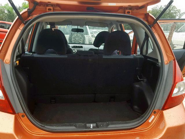 JHMGD38647S059675 - 2007 HONDA FIT S ORANGE photo 9