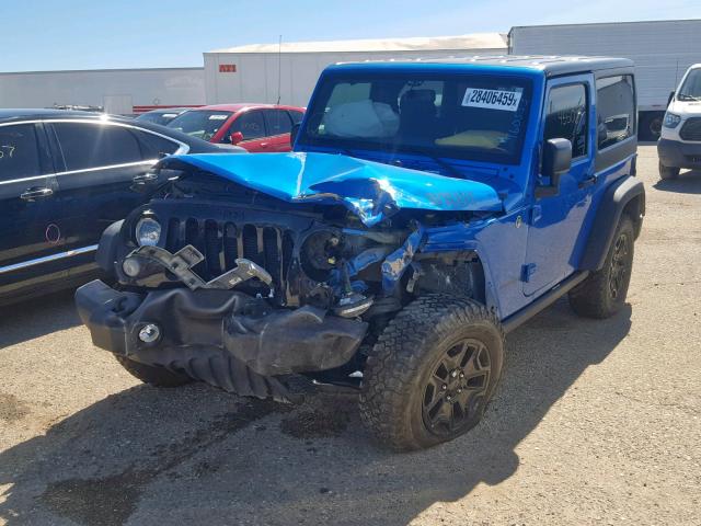 1C4AJWAG4GL160553 - 2016 JEEP WRANGLER S BLUE photo 2