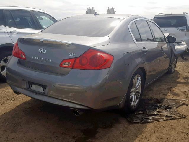 JN1CV6AP4DM711019 - 2013 INFINITI G37 BASE GRAY photo 4
