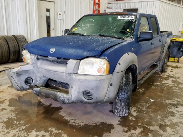 1N6ED29X52C304123 - 2002 NISSAN FRONTIER C BLUE photo 2