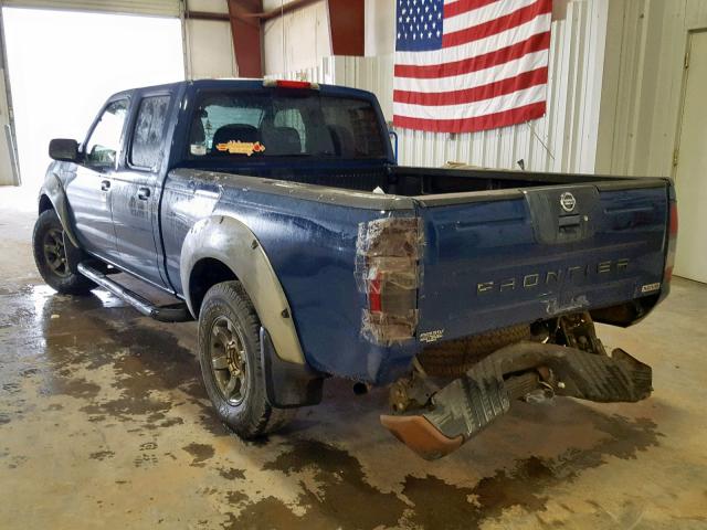 1N6ED29X52C304123 - 2002 NISSAN FRONTIER C BLUE photo 3