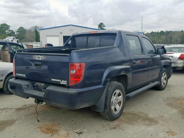 5FPYK16249B106033 - 2009 HONDA RIDGELINE BLUE photo 4