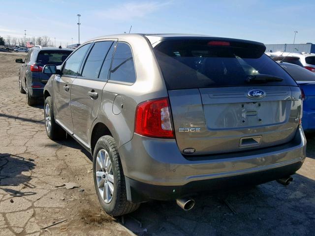 2FMDK3JC2CBA32940 - 2012 FORD EDGE SEL GRAY photo 3