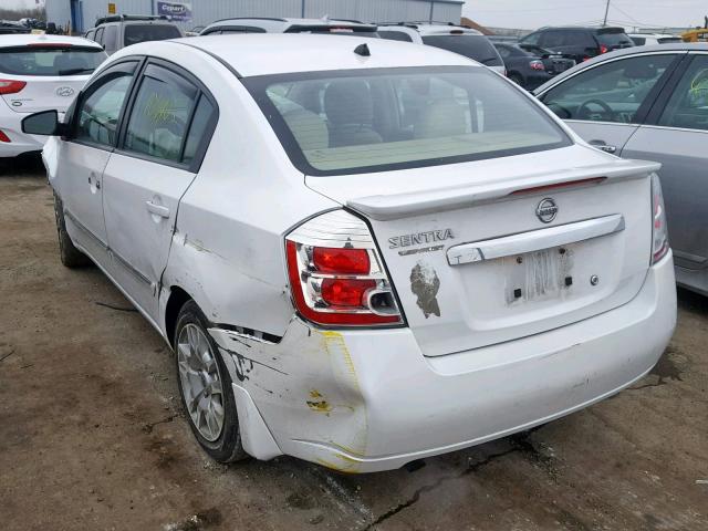 3N1AB6AP4CL668892 - 2012 NISSAN SENTRA 2.0 WHITE photo 3