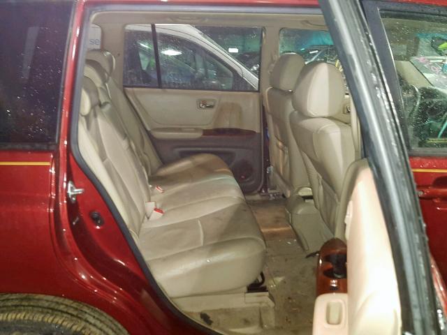 JTEEP21AX60138704 - 2006 TOYOTA HIGHLANDER RED photo 6