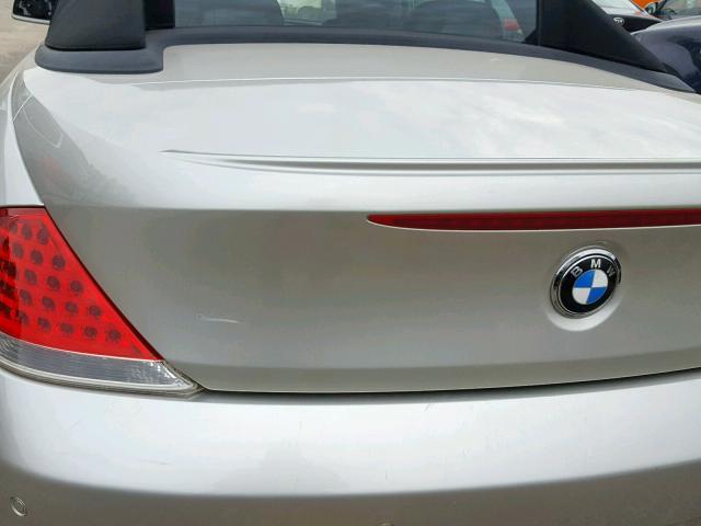 WBAEK13507CN80515 - 2007 BMW 650 I SILVER photo 9