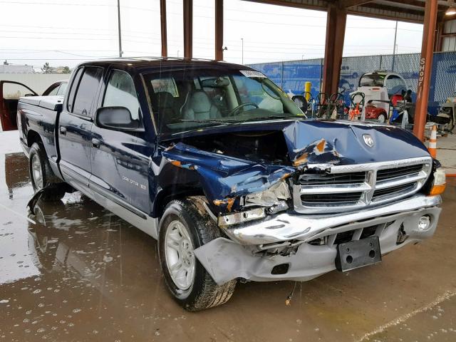 1B7GL2ANX1S159318 - 2001 DODGE DAKOTA QUA BLUE photo 1