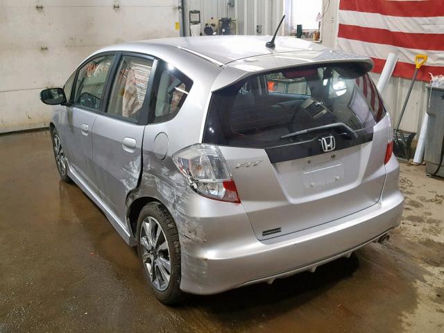 JHMGE8H54DC040499 - 2013 HONDA FIT SPORT SILVER photo 3