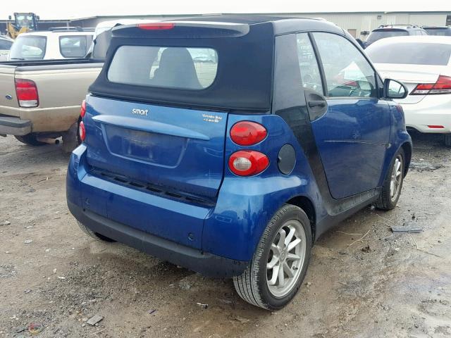 WMEEK3BA0AK336178 - 2010 SMART FORTWO PAS BLUE photo 4