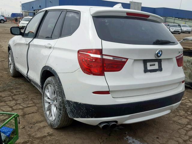 5UXWX9C55D0D06457 - 2013 BMW X3 XDRIVE2 WHITE photo 3