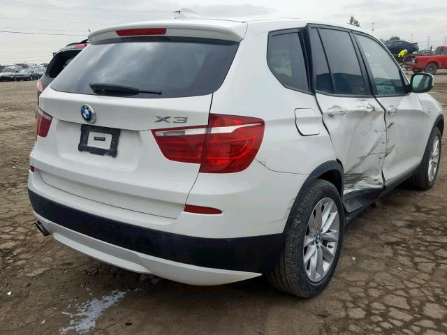 5UXWX9C55D0D06457 - 2013 BMW X3 XDRIVE2 WHITE photo 4