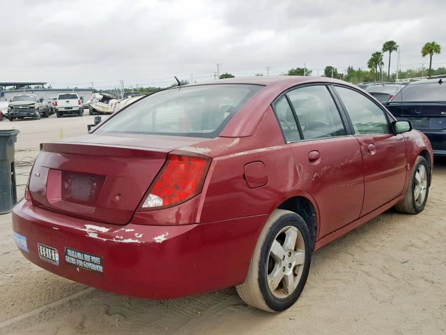 1G8AL55F87Z174999 - 2007 SATURN ION LEVEL RED photo 4