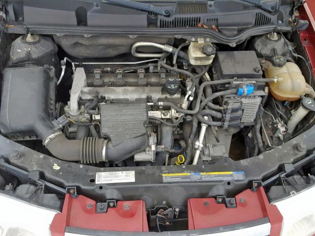 1G8AL55F87Z174999 - 2007 SATURN ION LEVEL RED photo 7