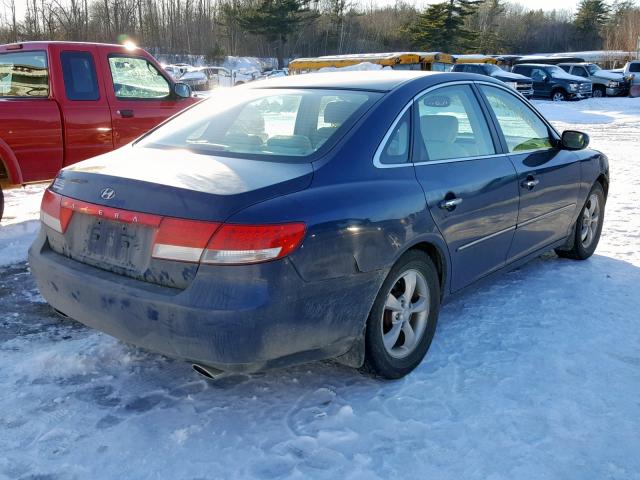 KMHFC46F06A075428 - 2006 HYUNDAI AZERA SE BLUE photo 4