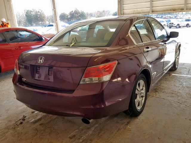 1HGCP2F44AA113848 - 2010 HONDA ACCORD LXP BURGUNDY photo 4