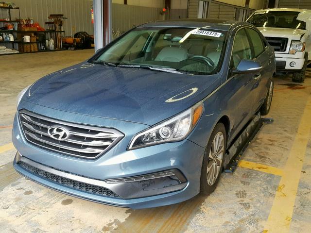 5NPE34AF4HH596297 - 2017 HYUNDAI SONATA SPO BLUE photo 2