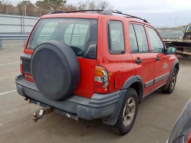 2CNBJ734226907268 - 2002 CHEVROLET TRACKER ZR RED photo 4