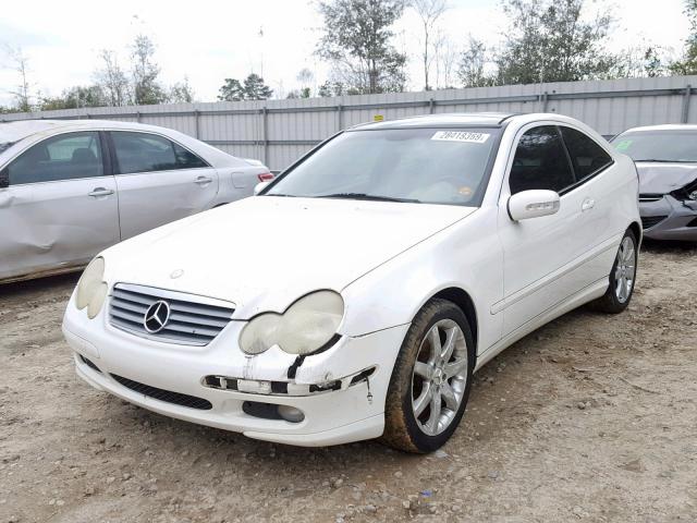 WDBRN47JX2A243664 - 2002 MERCEDES-BENZ C 230K SPO WHITE photo 2