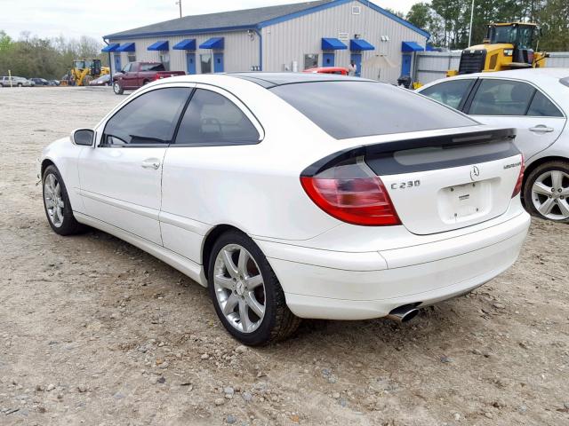 WDBRN47JX2A243664 - 2002 MERCEDES-BENZ C 230K SPO WHITE photo 3