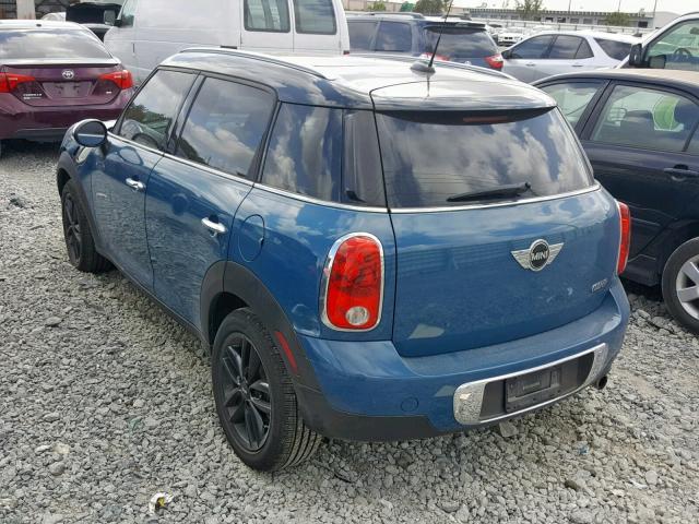 WMWZB3C55CWM04582 - 2012 MINI COOPER COU BLUE photo 3