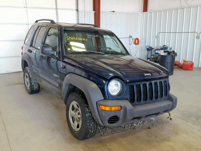 1J4GL48K84W327634 - 2004 JEEP LIBERTY SP BLUE photo 1