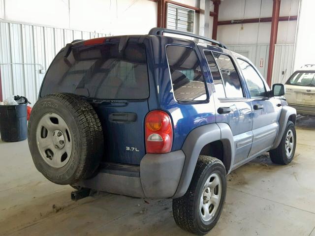 1J4GL48K84W327634 - 2004 JEEP LIBERTY SP BLUE photo 4