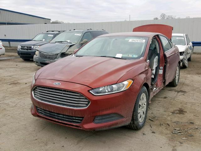 3FA6P0G76ER266547 - 2014 FORD FUSION S RED photo 2