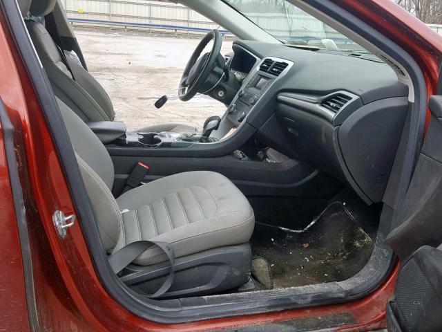 3FA6P0G76ER266547 - 2014 FORD FUSION S RED photo 5