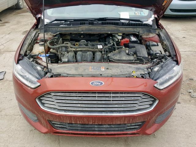 3FA6P0G76ER266547 - 2014 FORD FUSION S RED photo 7