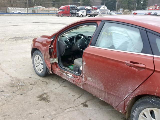 3FA6P0G76ER266547 - 2014 FORD FUSION S RED photo 9