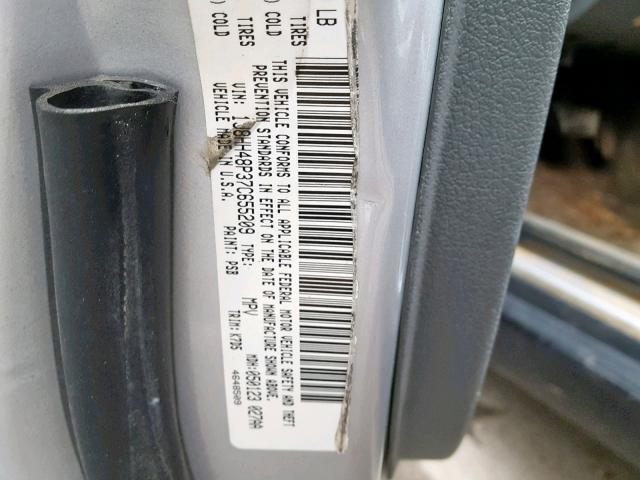 1J8HH48P37C655209 - 2007 JEEP COMMANDER SILVER photo 10