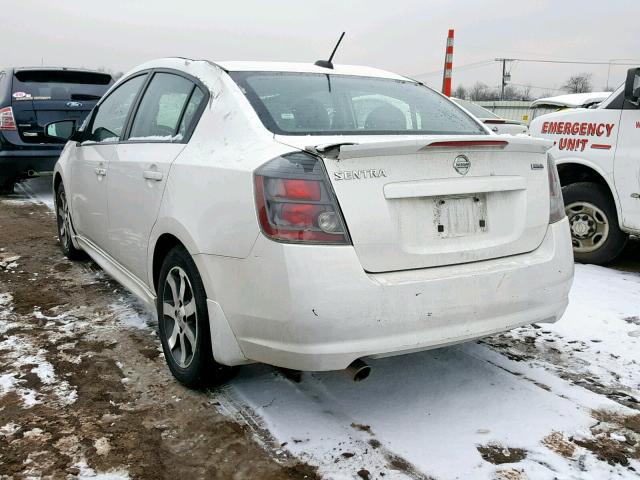 3N1AB6AP5CL631172 - 2012 NISSAN SENTRA 2.0 WHITE photo 3