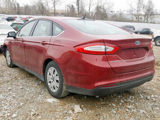 3FA6P0G78ER315716 - 2014 FORD FUSION S RED photo 3