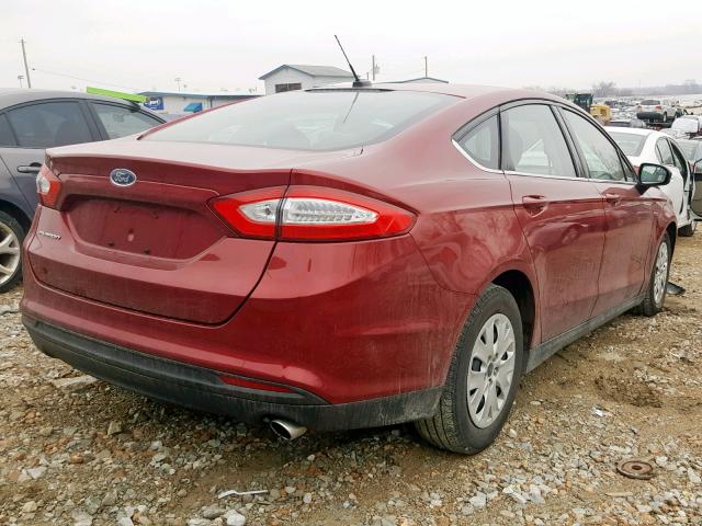 3FA6P0G78ER315716 - 2014 FORD FUSION S RED photo 4