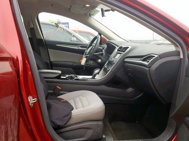 3FA6P0G78ER315716 - 2014 FORD FUSION S RED photo 5