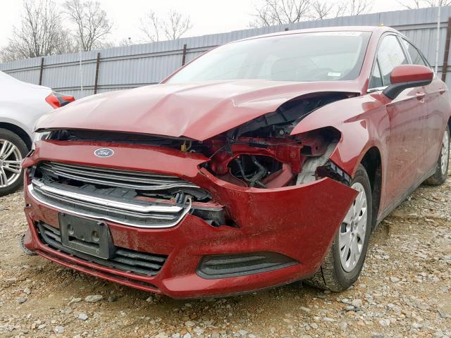 3FA6P0G78ER315716 - 2014 FORD FUSION S RED photo 9