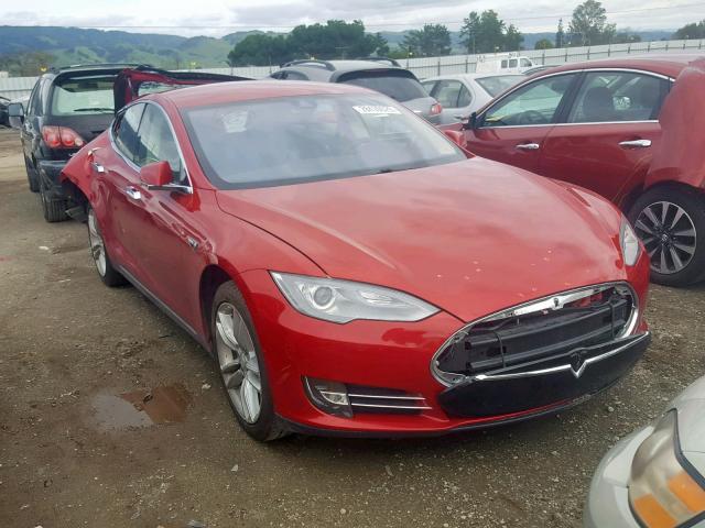 5YJSA1H10EFP61743 - 2014 TESLA MODEL S Կարմիր լուսանկար 1