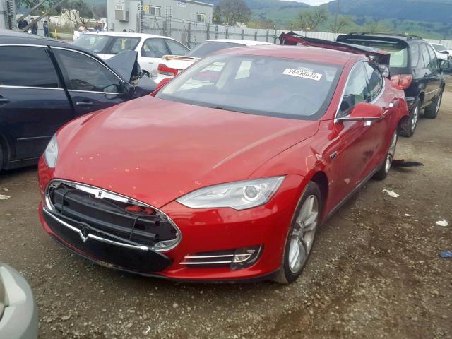 5YJSA1H10EFP61743 - 2014 TESLA MODEL S Կարմիր լուսանկար 2