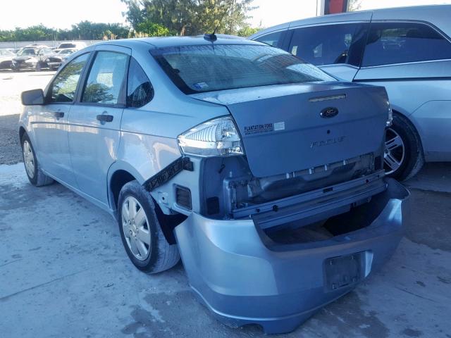 1FAHP34N48W221492 - 2008 FORD FOCUS S/SE BLUE photo 3