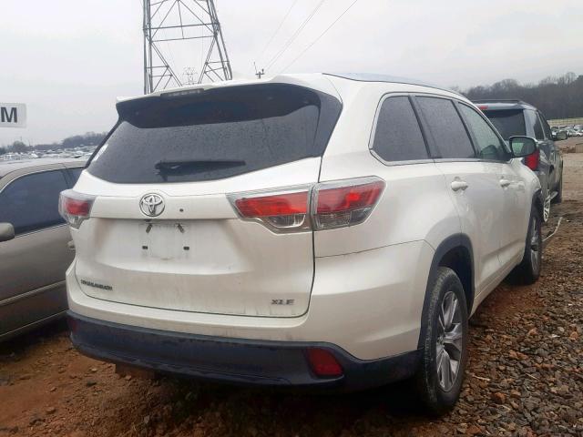 5TDKKRFH7FS057709 - 2015 TOYOTA HIGHLANDER WHITE photo 4