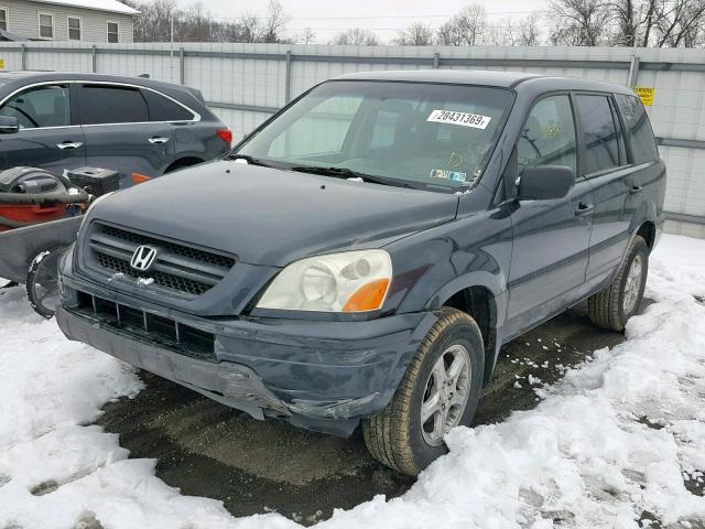 2HKYF18164H596499 - 2004 HONDA PILOT LX GRAY photo 2