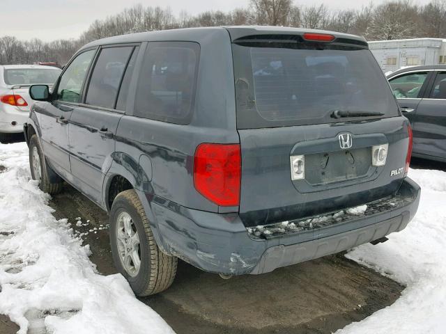 2HKYF18164H596499 - 2004 HONDA PILOT LX GRAY photo 3