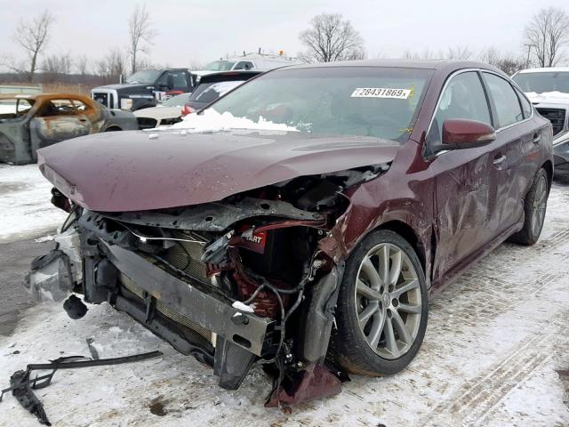 4T1BK1EB5EU106023 - 2014 TOYOTA AVALON BAS BURGUNDY photo 2