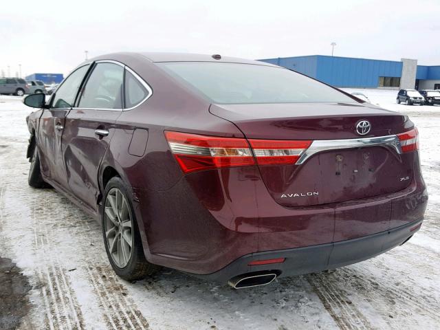 4T1BK1EB5EU106023 - 2014 TOYOTA AVALON BAS BURGUNDY photo 3