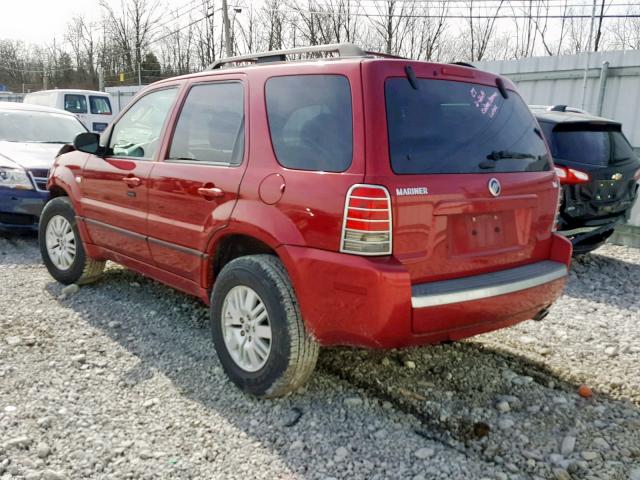 4M2YU81117KJ17446 - 2007 MERCURY MARINER LU RED photo 3